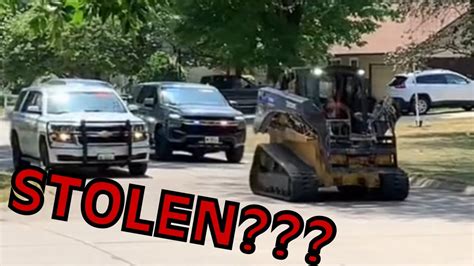 skid steer chase bathtub|Police chase stolen skid.